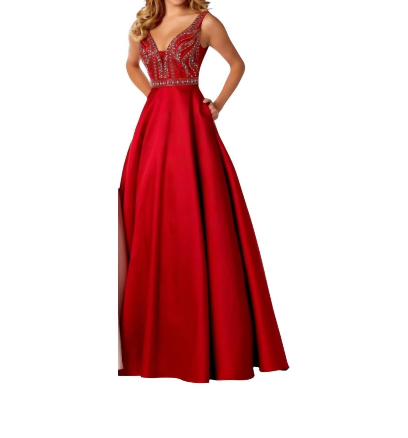 Regal Beaded Evening Dress