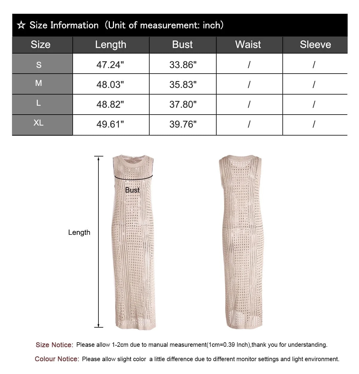 Bathing Suit Cover up for Women Beach Cover up Bikini Sleeveless Swimwear Beach Dress Crochet Hollow Out Swim Coverup