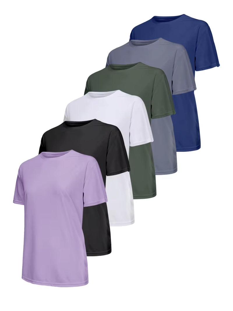 Women's solid ultralight quick-dry sport T-shirt, breathable, lightweight running gym compression tee in colors
