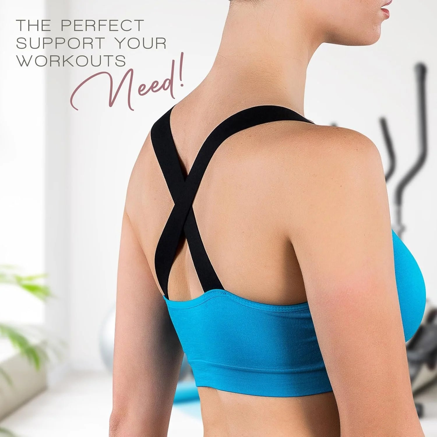 Sports Bras for Women Criss Cross Straps Seamless Sports Bra Pack, Medium 4 Pcs