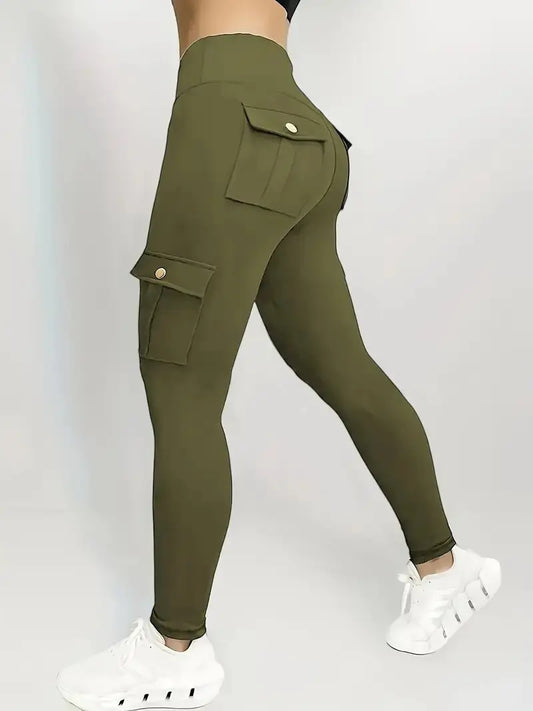 Women'S High-Waisted Pockets Gym Leggings – Stylish and Comfortable Stretch Fitness Pants for Outdoor and Athletic Activities