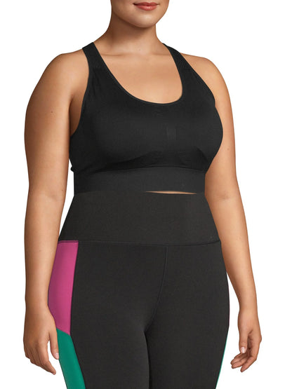 Women'S plus Size Sports Bra High Support Seamless Racerback