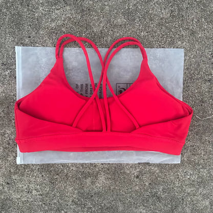 Solid Color Soft High Strength Women Fitness Bra Tight Sport Top Comprehensive Training Gym Yoga Underwear Tight with Chest Pad