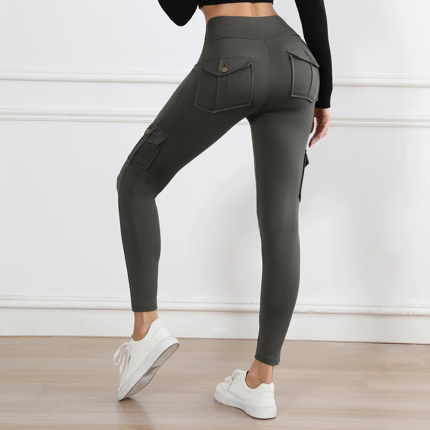 Women'S High-Waisted Pockets Gym Leggings – Stylish and Comfortable Stretch Fitness Pants for Outdoor and Athletic Activities