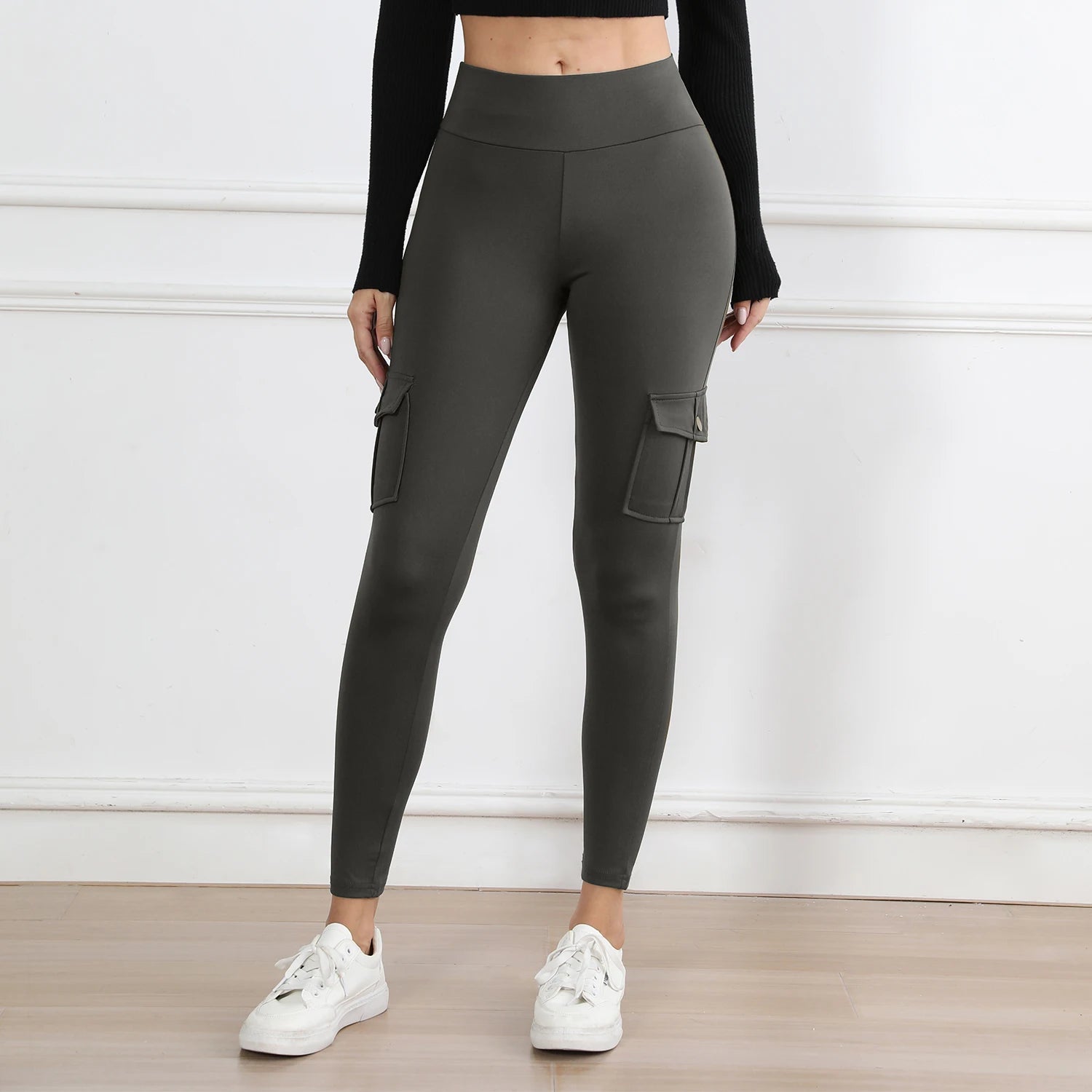 Women'S High-Waisted Pockets Gym Leggings – Stylish and Comfortable Stretch Fitness Pants for Outdoor and Athletic Activities