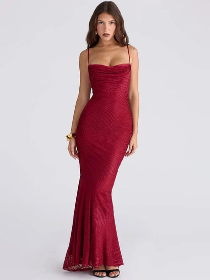 Elegant Sleeveless Fishtail Evening Dress