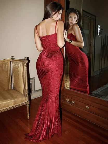 Elegant Sleeveless Fishtail Evening Dress