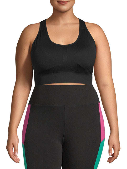 Women'S plus Size Sports Bra High Support Seamless Racerback