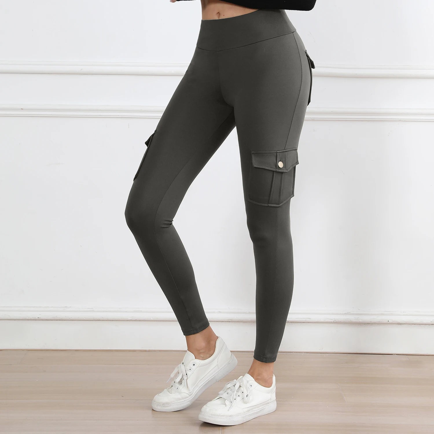 Women'S High-Waisted Pockets Gym Leggings – Stylish and Comfortable Stretch Fitness Pants for Outdoor and Athletic Activities