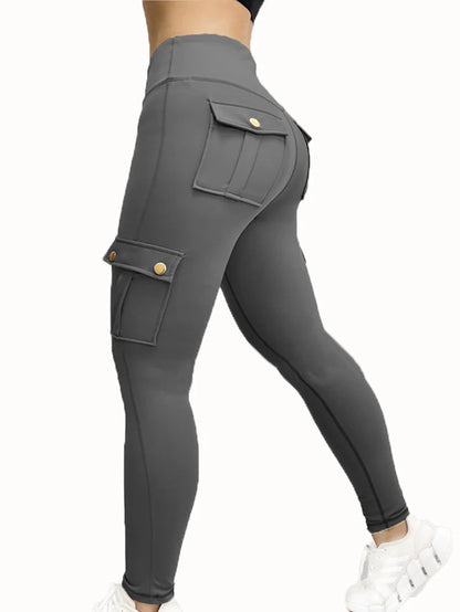 Women'S High-Waisted Pockets Gym Leggings – Stylish and Comfortable Stretch Fitness Pants for Outdoor and Athletic Activities